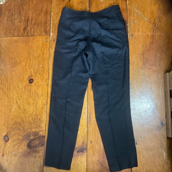 Akris Seersucker Pant Size 8 Black Pinstripe - Picture 3 of 13